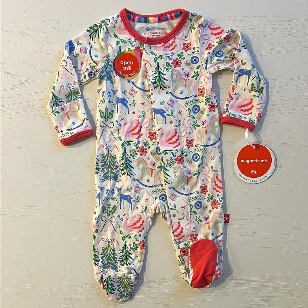 Magnetic Me Sugar Plum Dreams Holiday Footie Newborn 0-3 3-6 6-9 months